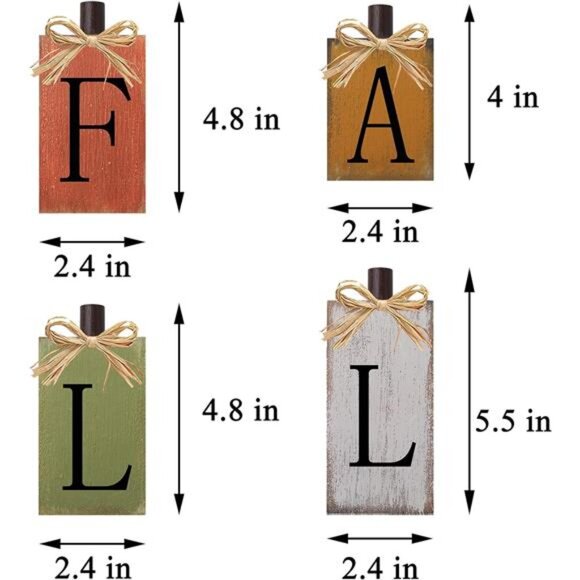 Thanksgiving Fall Decor Wooden Table Signs Harvest Autumn Farmhouse Home Decor - Picture 3 of 8